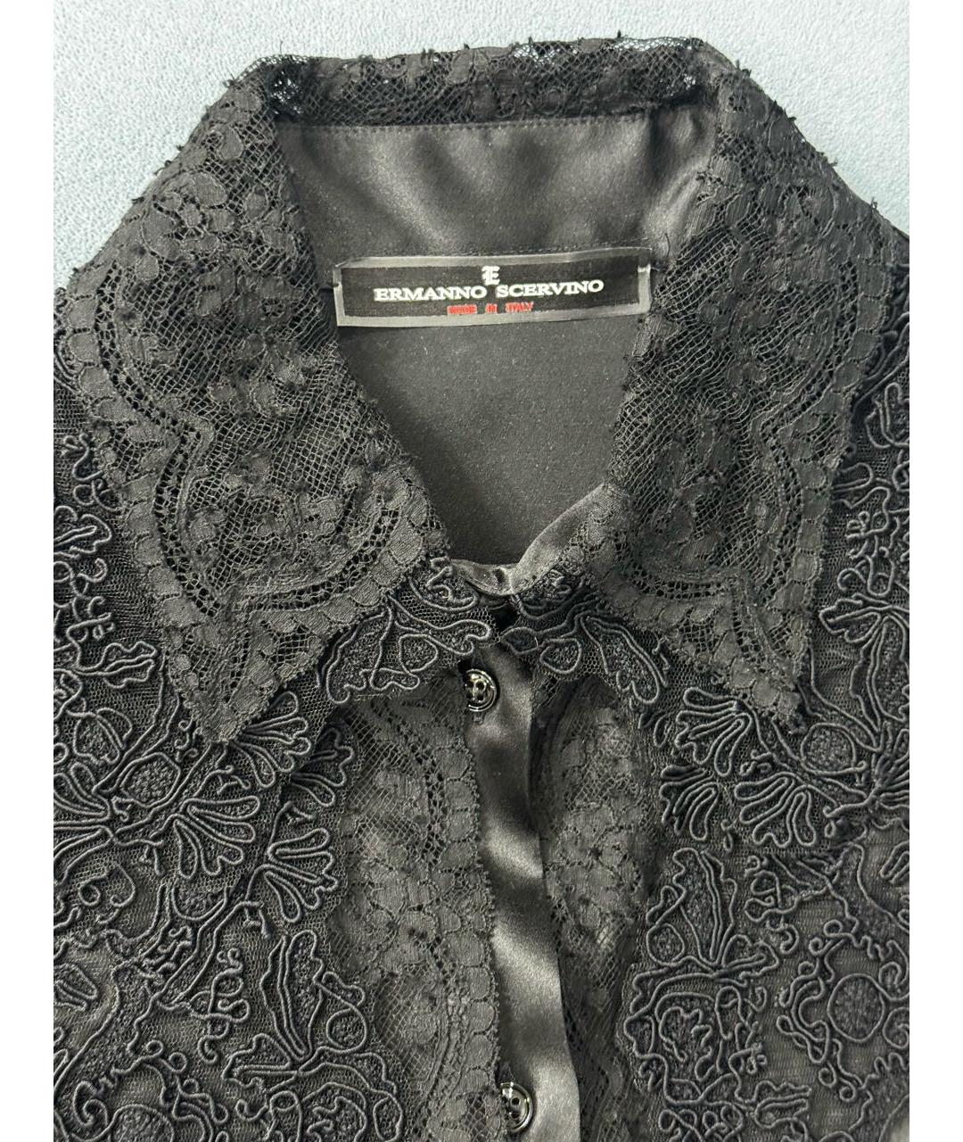 ERMANNO SCERVINO Черная шелковая блузы, фото 5