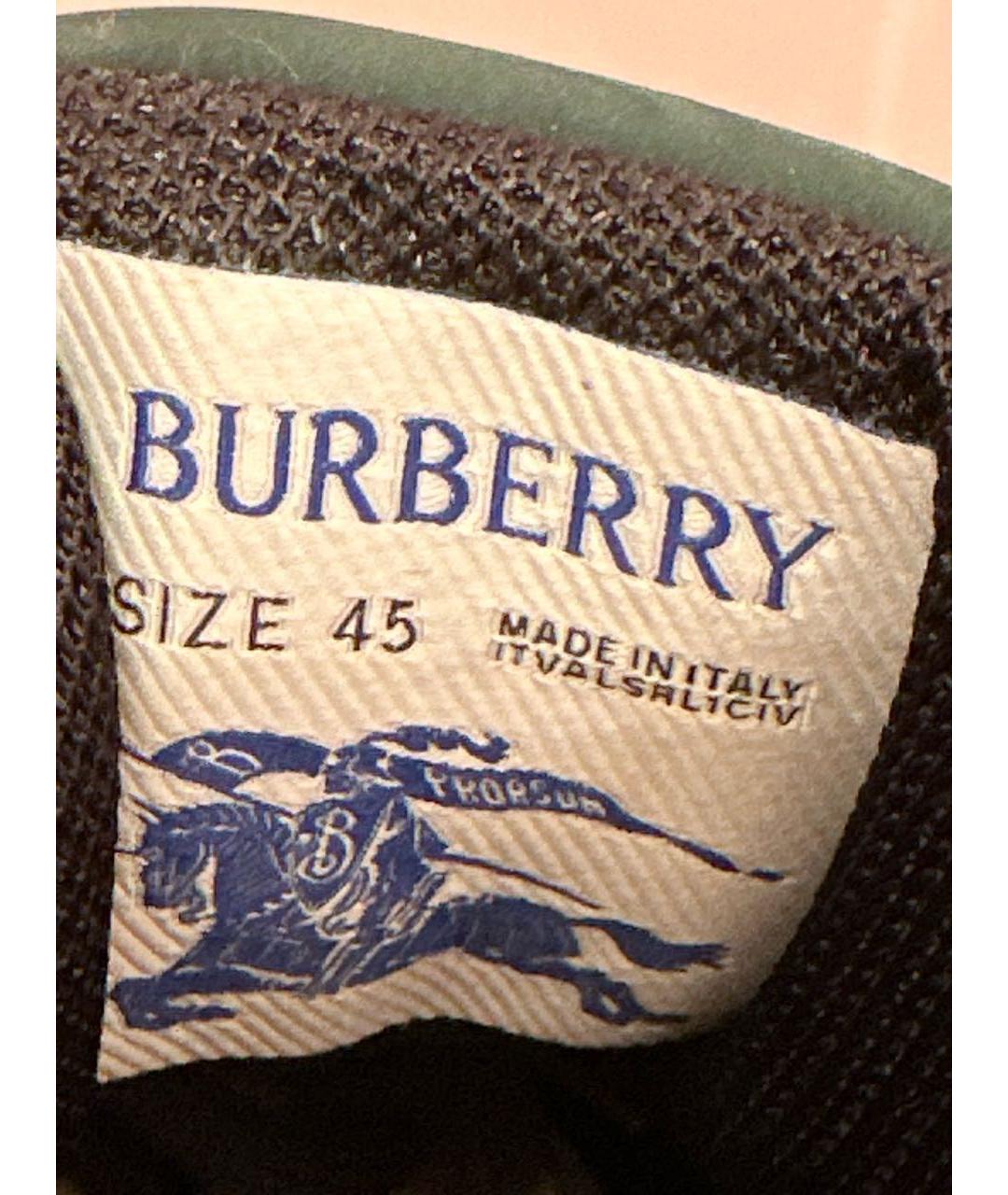 BURBERRY Хаки нубуковые низкие ботинки, фото 5