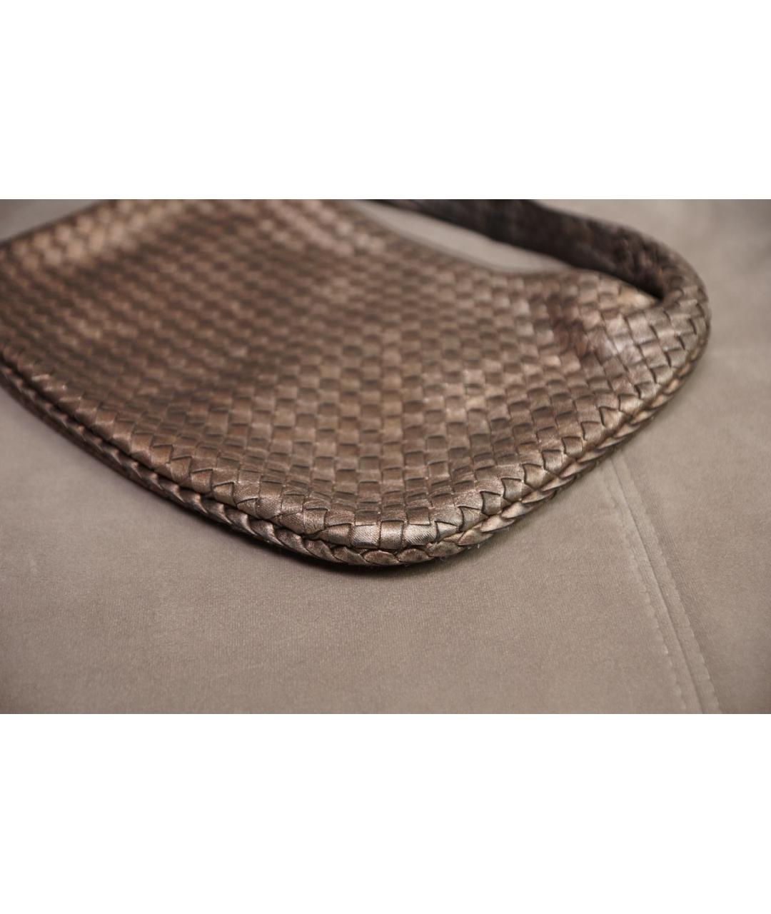 BOTTEGA VENETA Коричневая кожаная сумка через плечо, фото 5