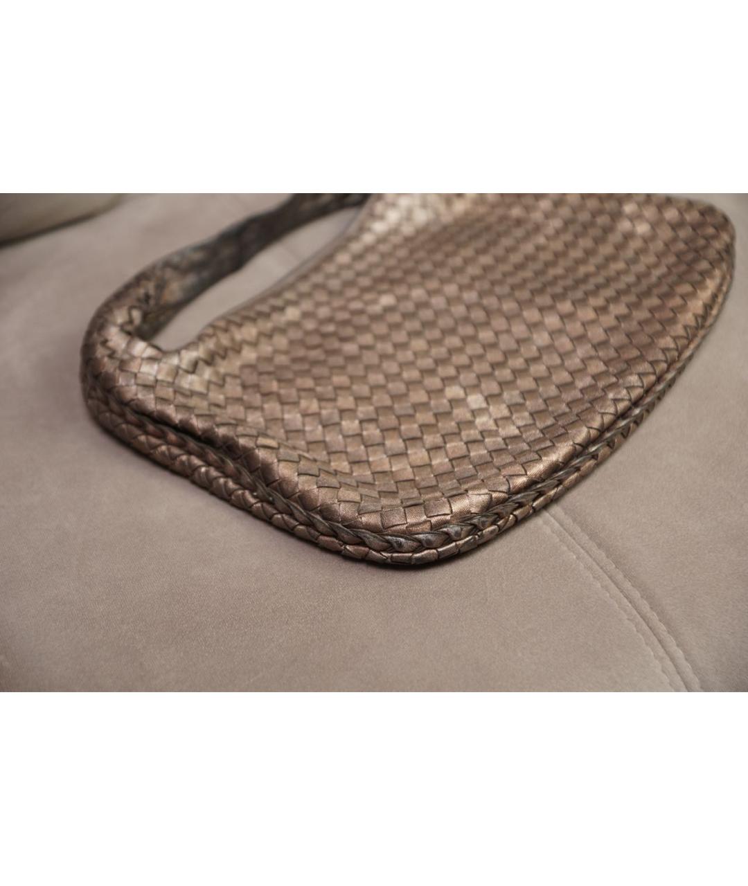 BOTTEGA VENETA Коричневая кожаная сумка через плечо, фото 4