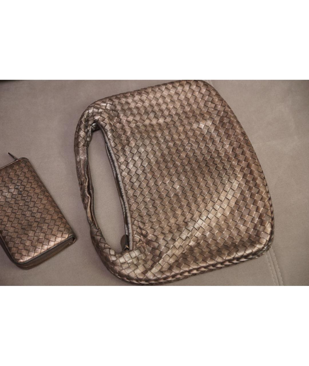 BOTTEGA VENETA Коричневая кожаная сумка через плечо, фото 7