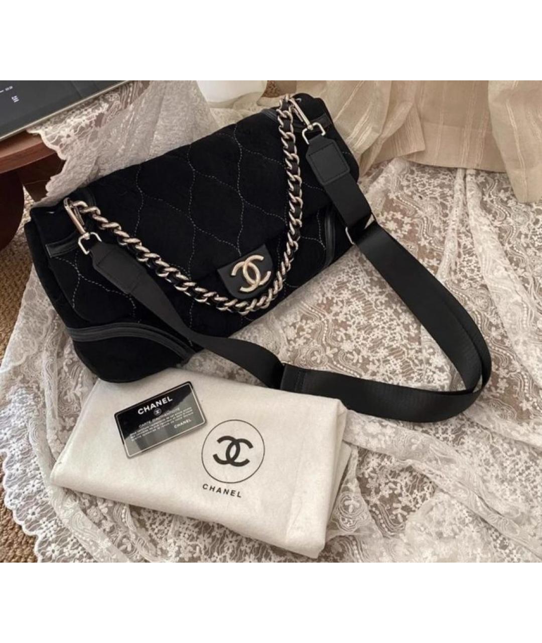 CHANEL Черная кожаная сумка через плечо, фото 6