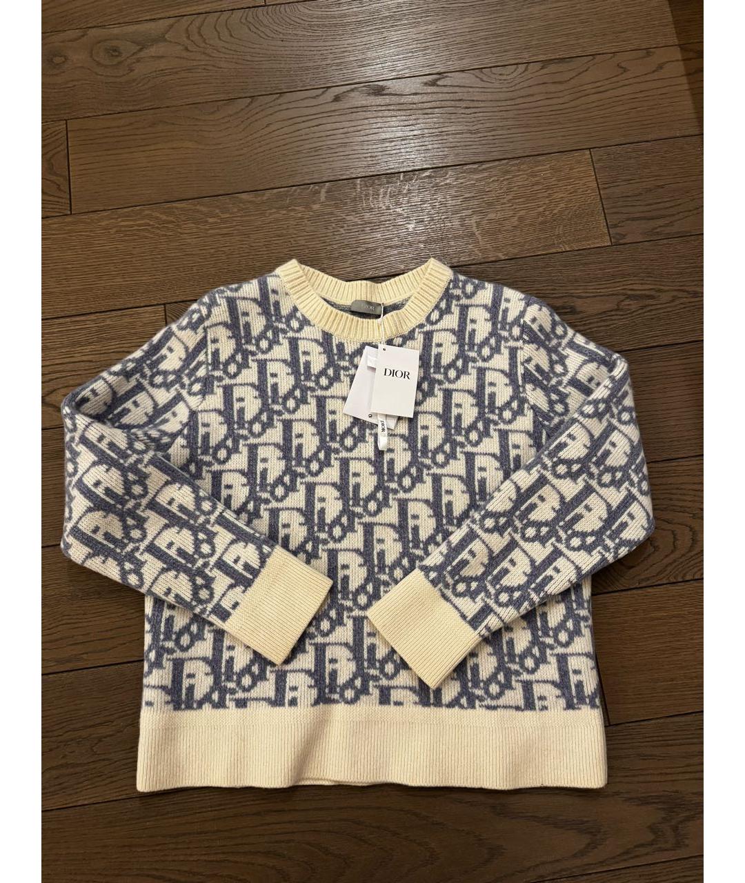 CHRISTIAN DIOR Голубой шерстяной джемпер / свитер, фото 5