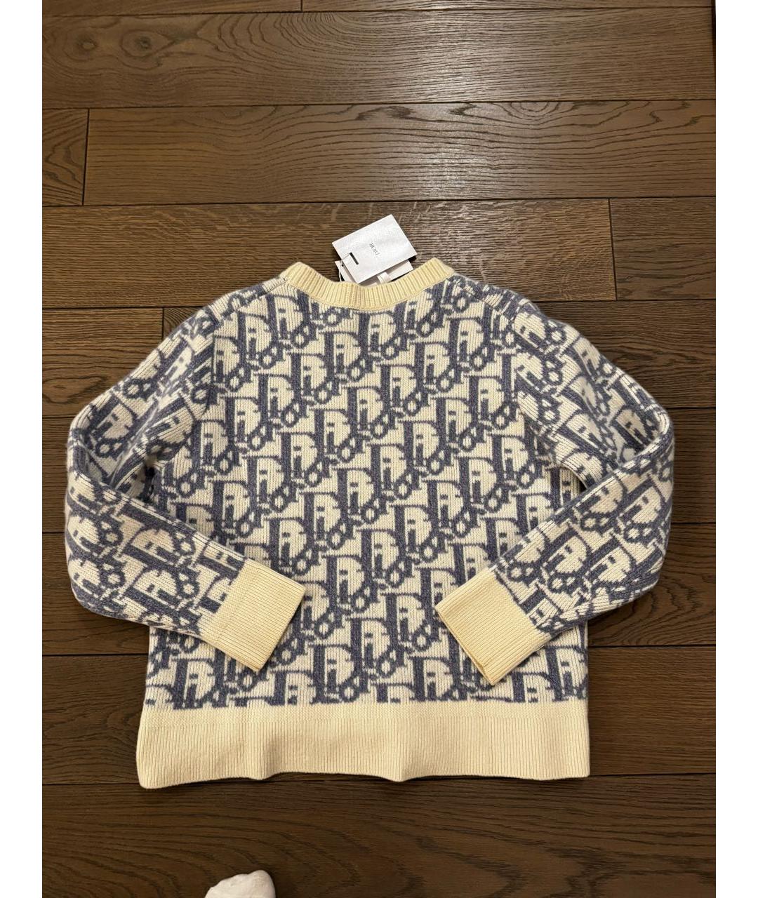 CHRISTIAN DIOR Голубой шерстяной джемпер / свитер, фото 2