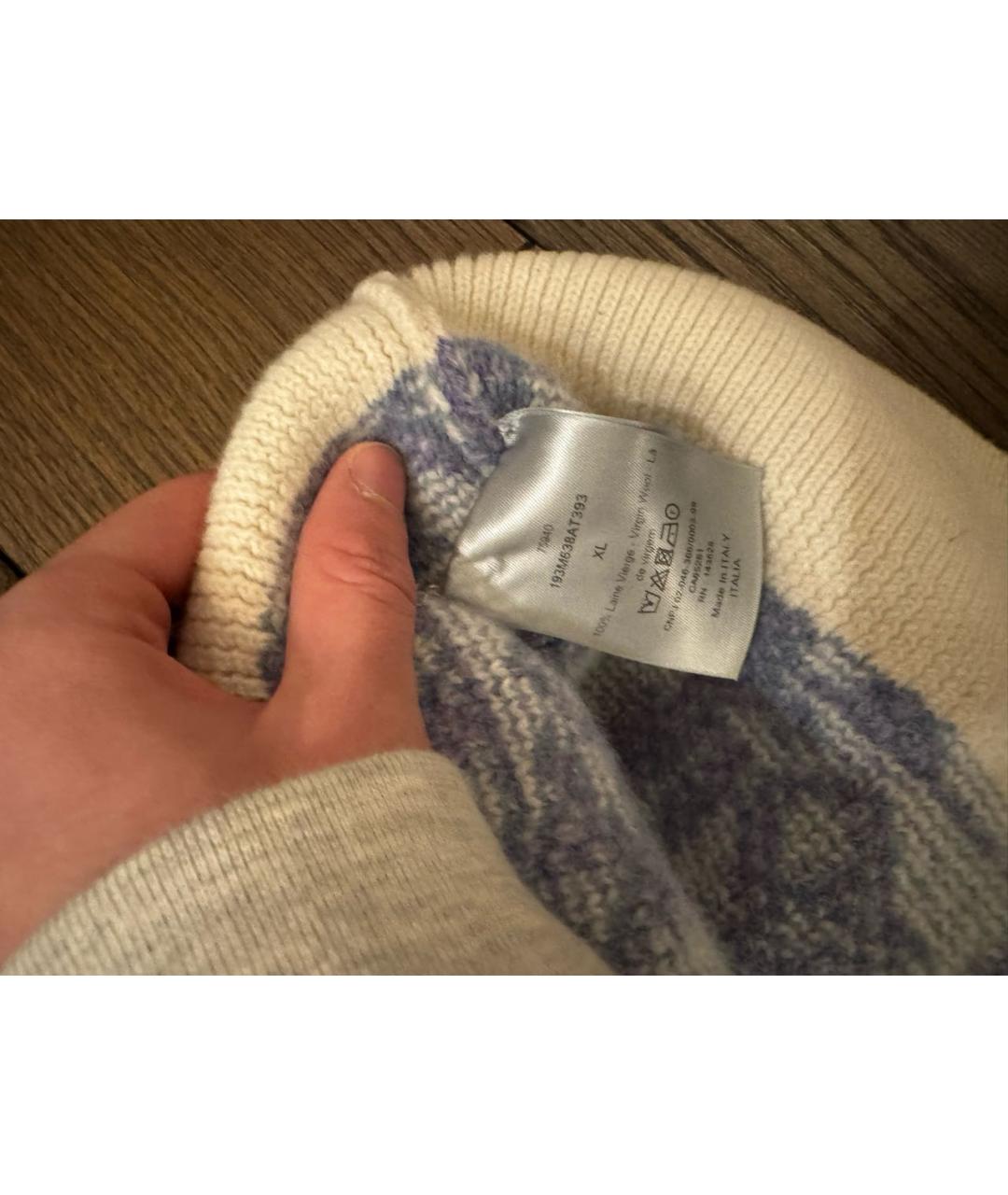 CHRISTIAN DIOR Голубой шерстяной джемпер / свитер, фото 4