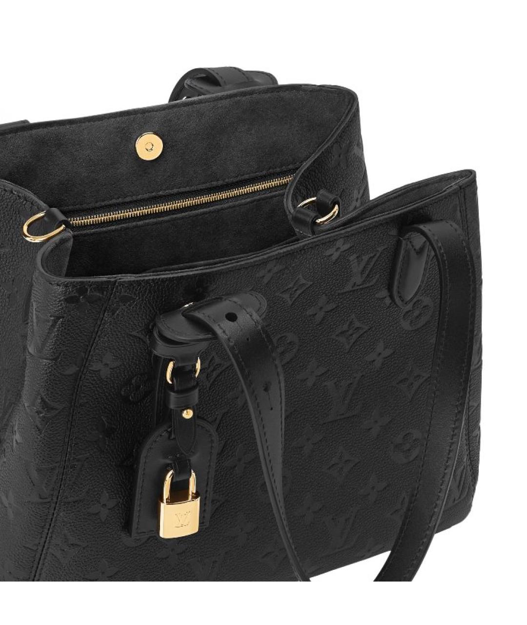 LOUIS VUITTON Черная кожаная сумка с короткими ручками, фото 5