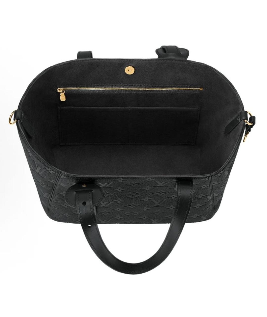 LOUIS VUITTON Черная кожаная сумка с короткими ручками, фото 4