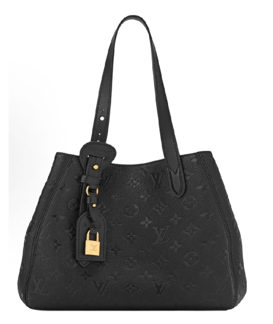 LOUIS VUITTON Черная кожаная сумка с короткими ручками, фото 8