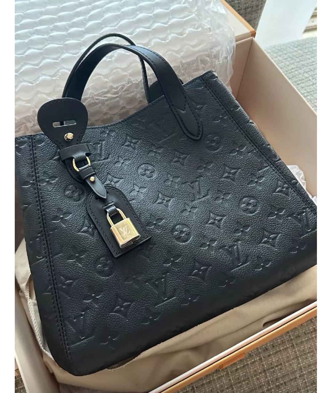 LOUIS VUITTON Черная кожаная сумка с короткими ручками, фото 7