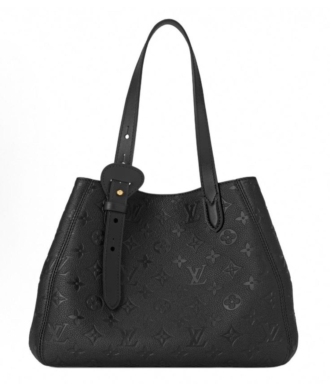 LOUIS VUITTON Черная кожаная сумка с короткими ручками, фото 3