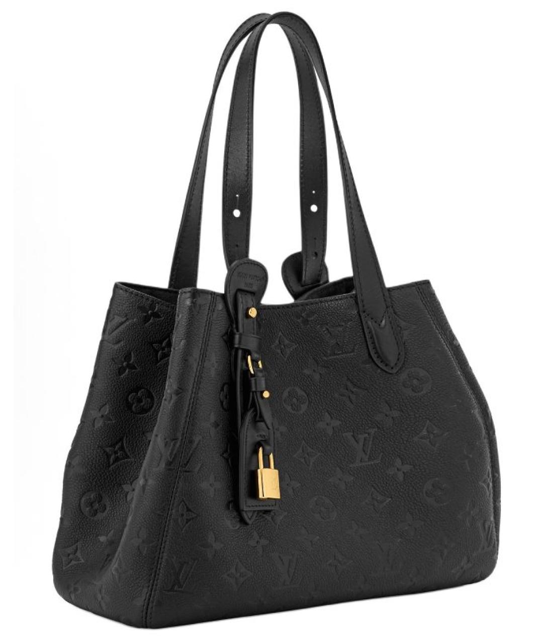 LOUIS VUITTON Черная кожаная сумка с короткими ручками, фото 2