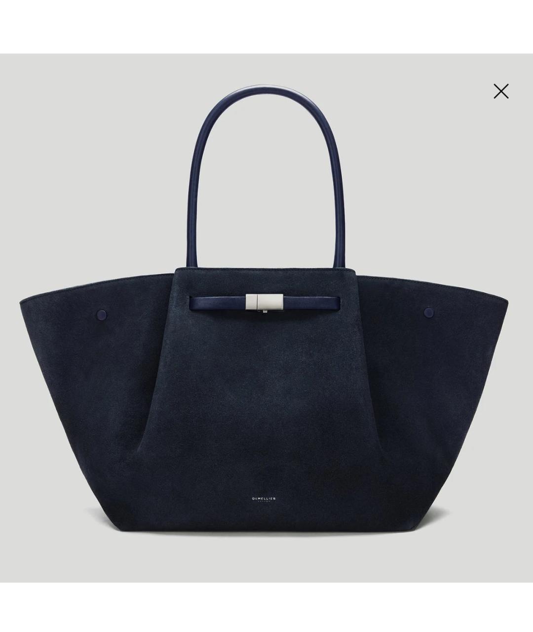 DEMELLIER Темно-синяя замшевая сумка тоут, фото 5
