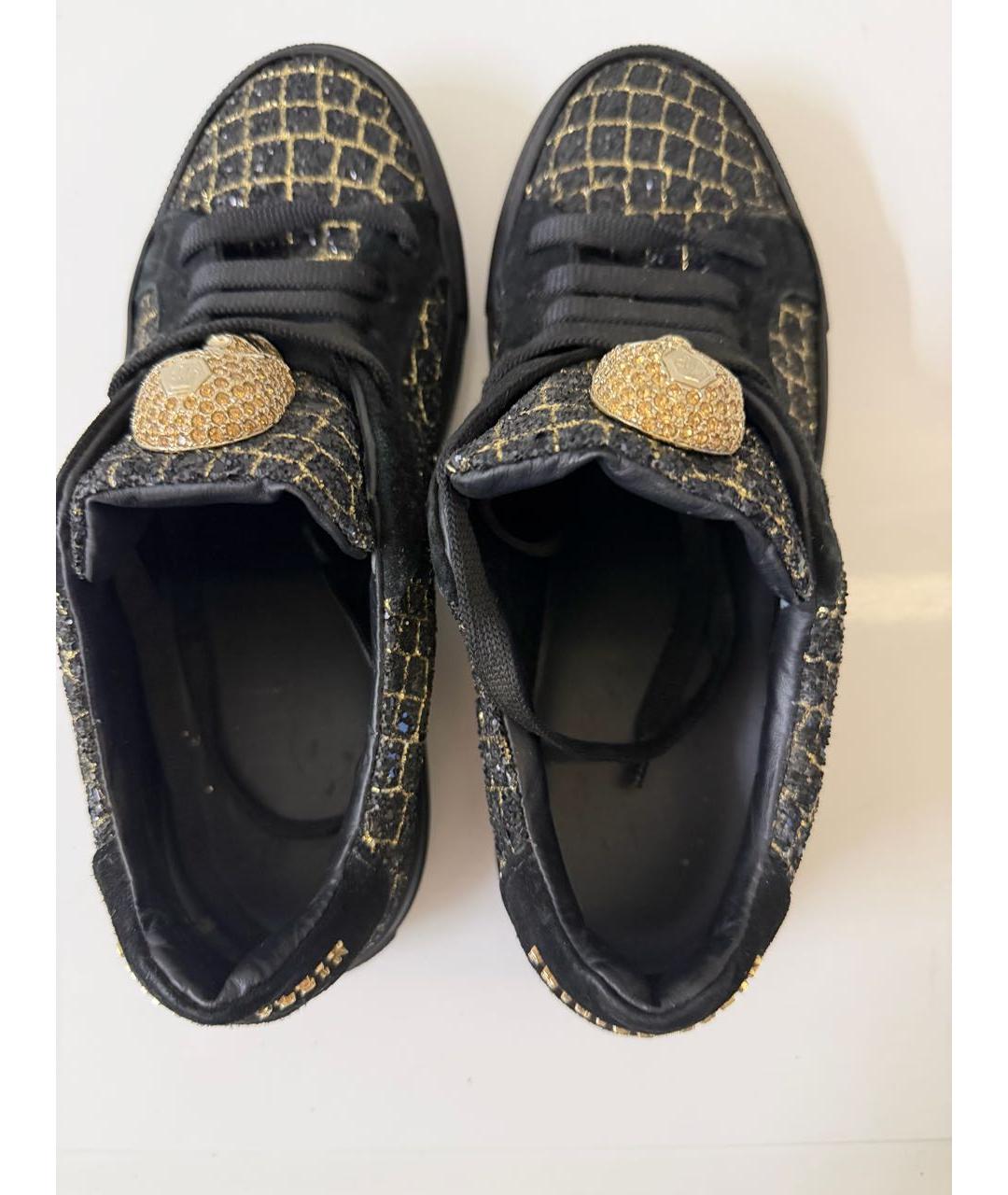 PHILIPP PLEIN Черные кожаные кеды, фото 3