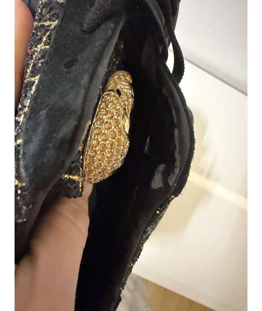 PHILIPP PLEIN Черные кожаные кеды, фото 5