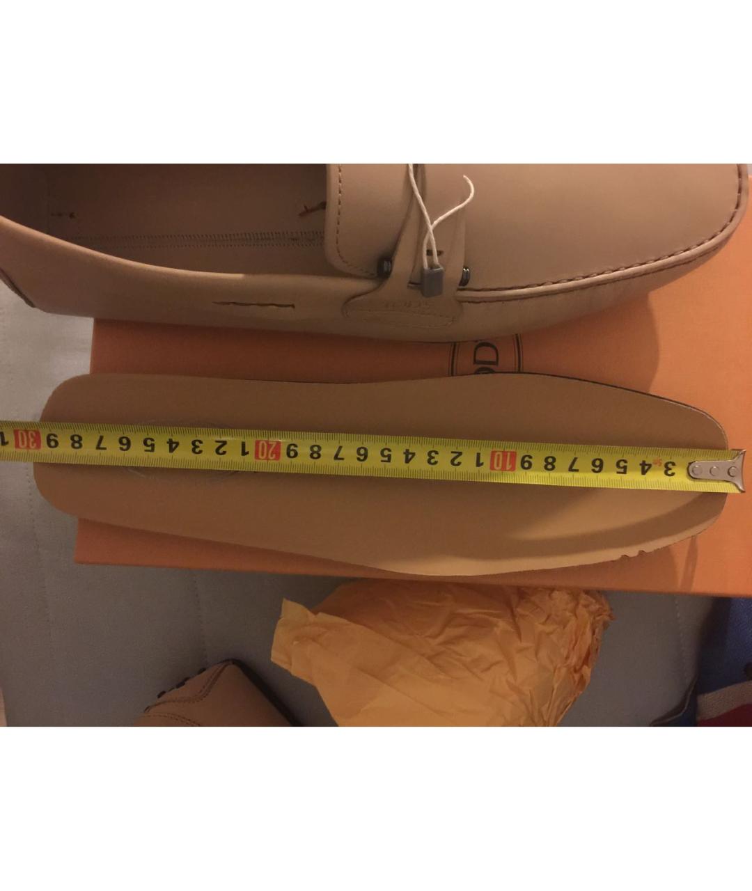 TOD'S Бежевые кожаные лоферы, фото 7