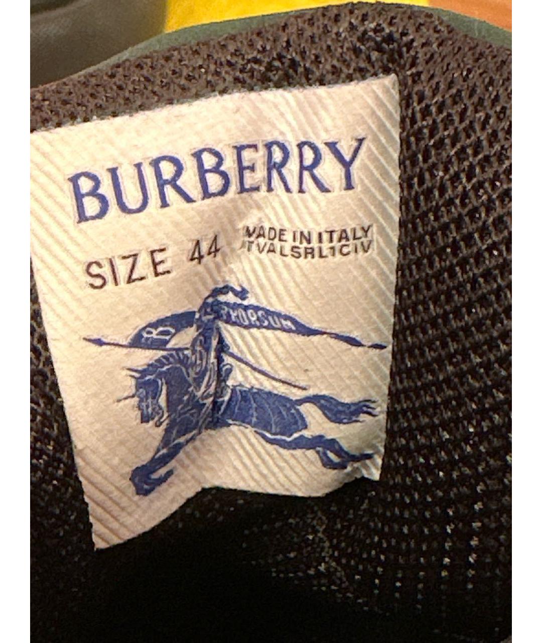 BURBERRY Хаки кожаные низкие ботинки, фото 5