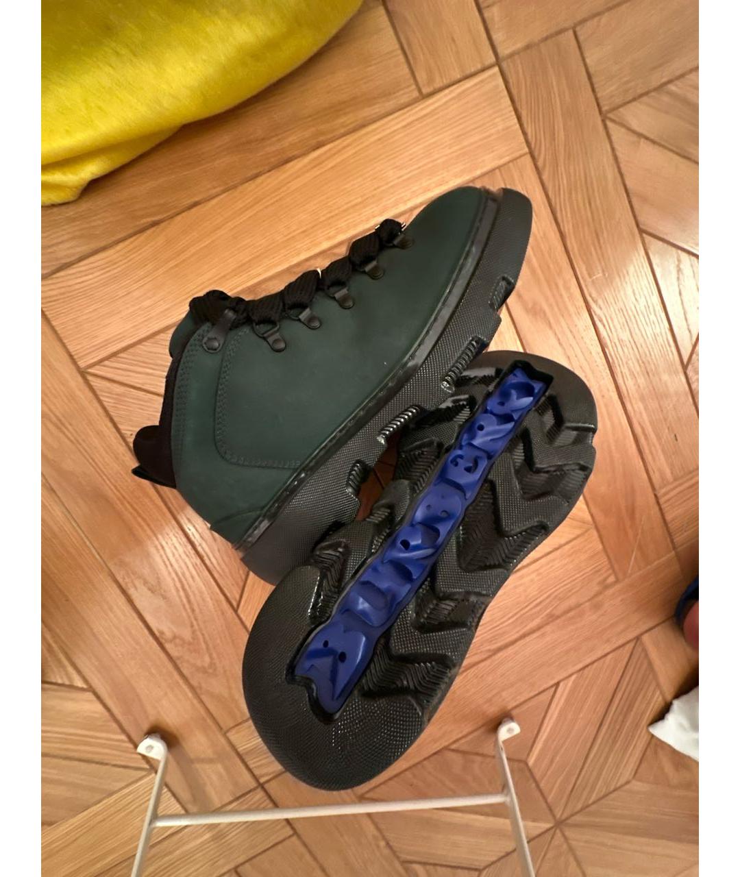 BURBERRY Хаки кожаные низкие ботинки, фото 7