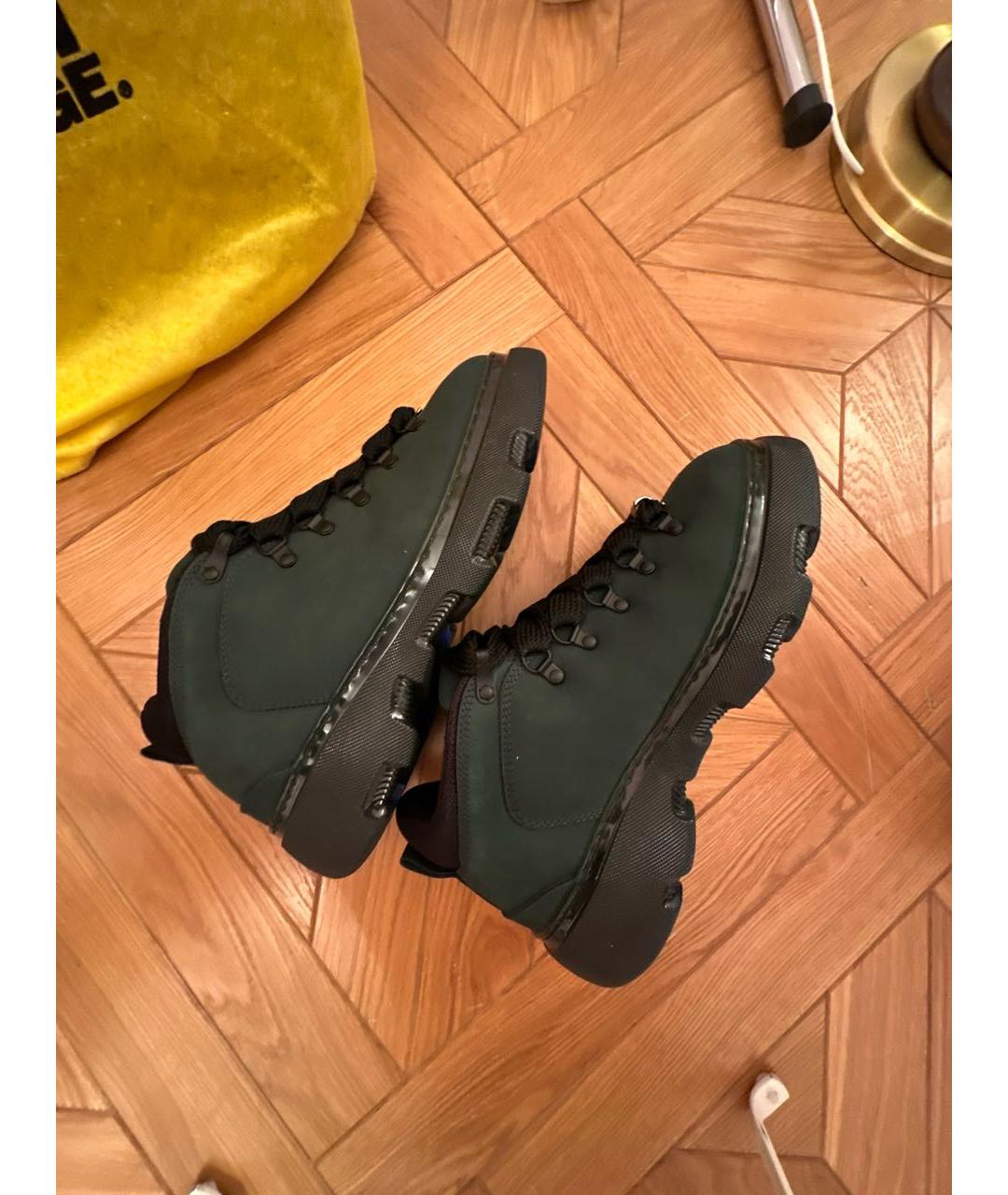 BURBERRY Хаки кожаные низкие ботинки, фото 6