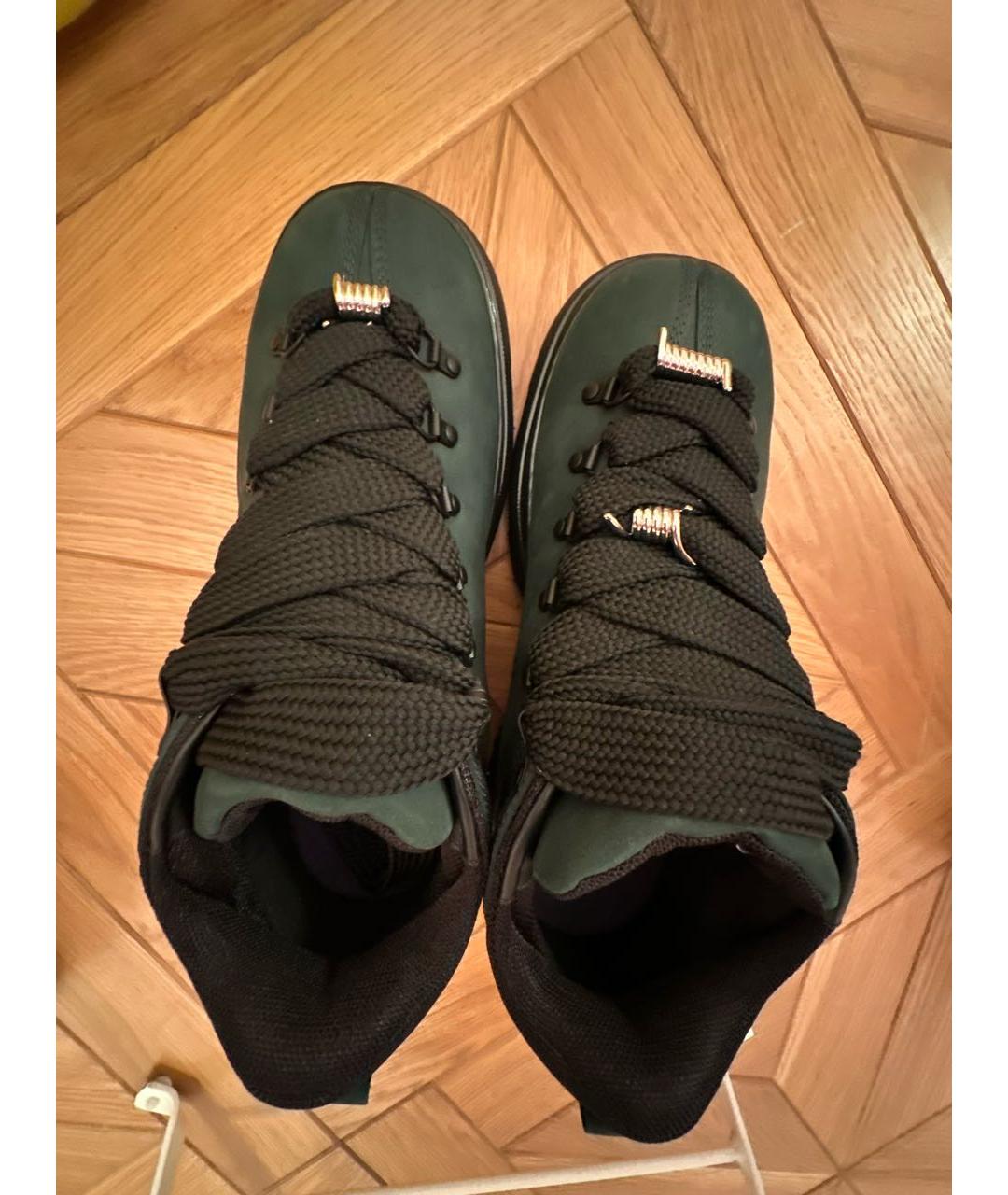 BURBERRY Хаки кожаные низкие ботинки, фото 3