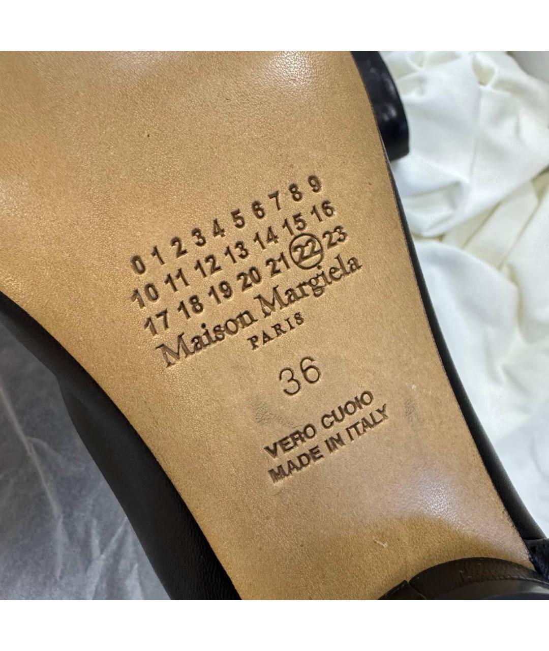 MAISON MARGIELA Черные кожаные ботинки, фото 7