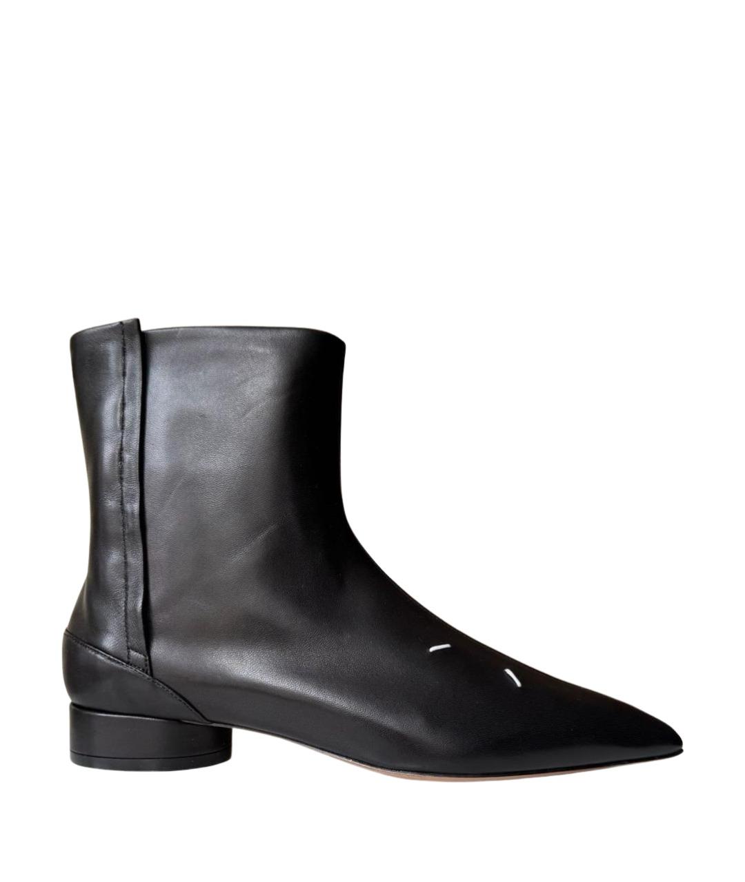 MAISON MARGIELA Черные кожаные ботинки, фото 1