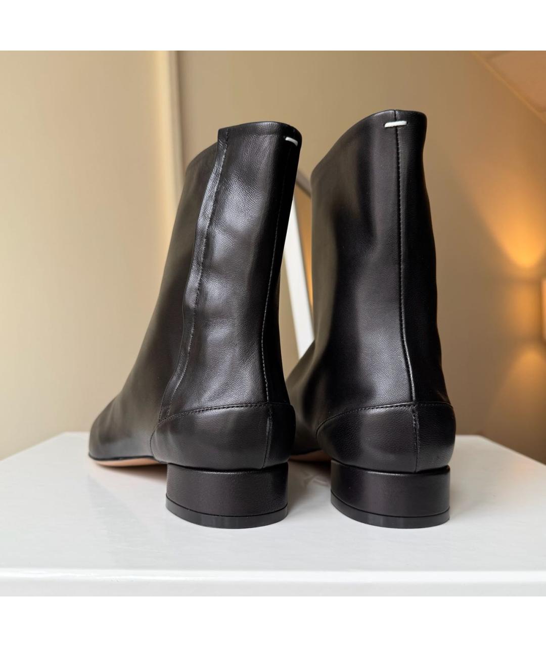 MAISON MARGIELA Черные кожаные ботинки, фото 4