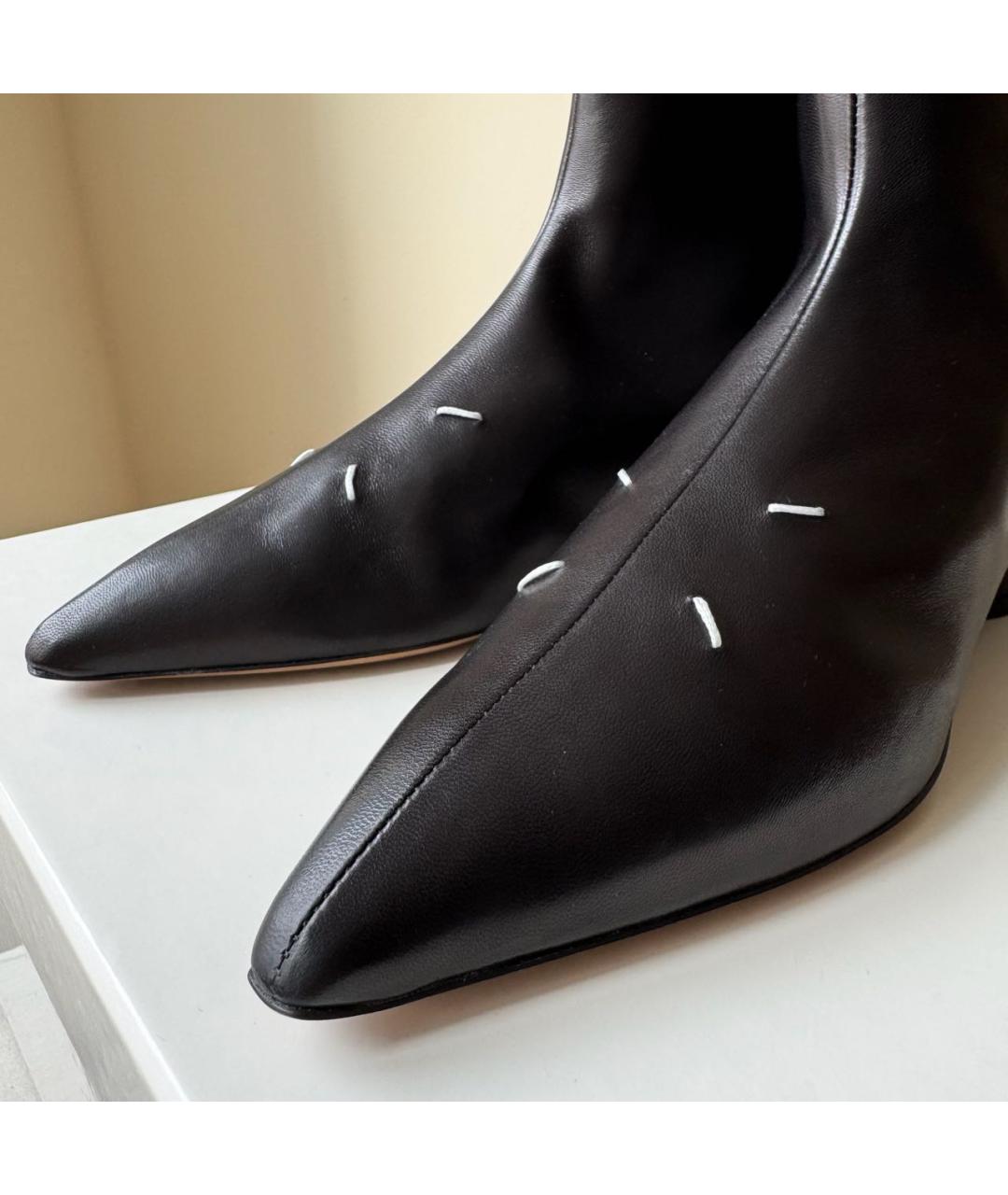 MAISON MARGIELA Черные кожаные ботинки, фото 6
