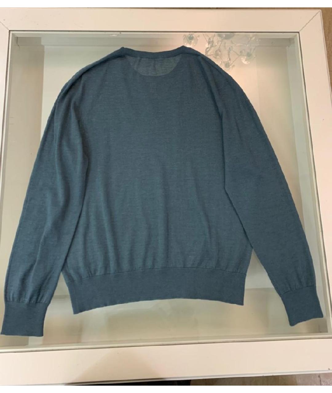 KITON Бирюзовый шерстяной джемпер / свитер, фото 2