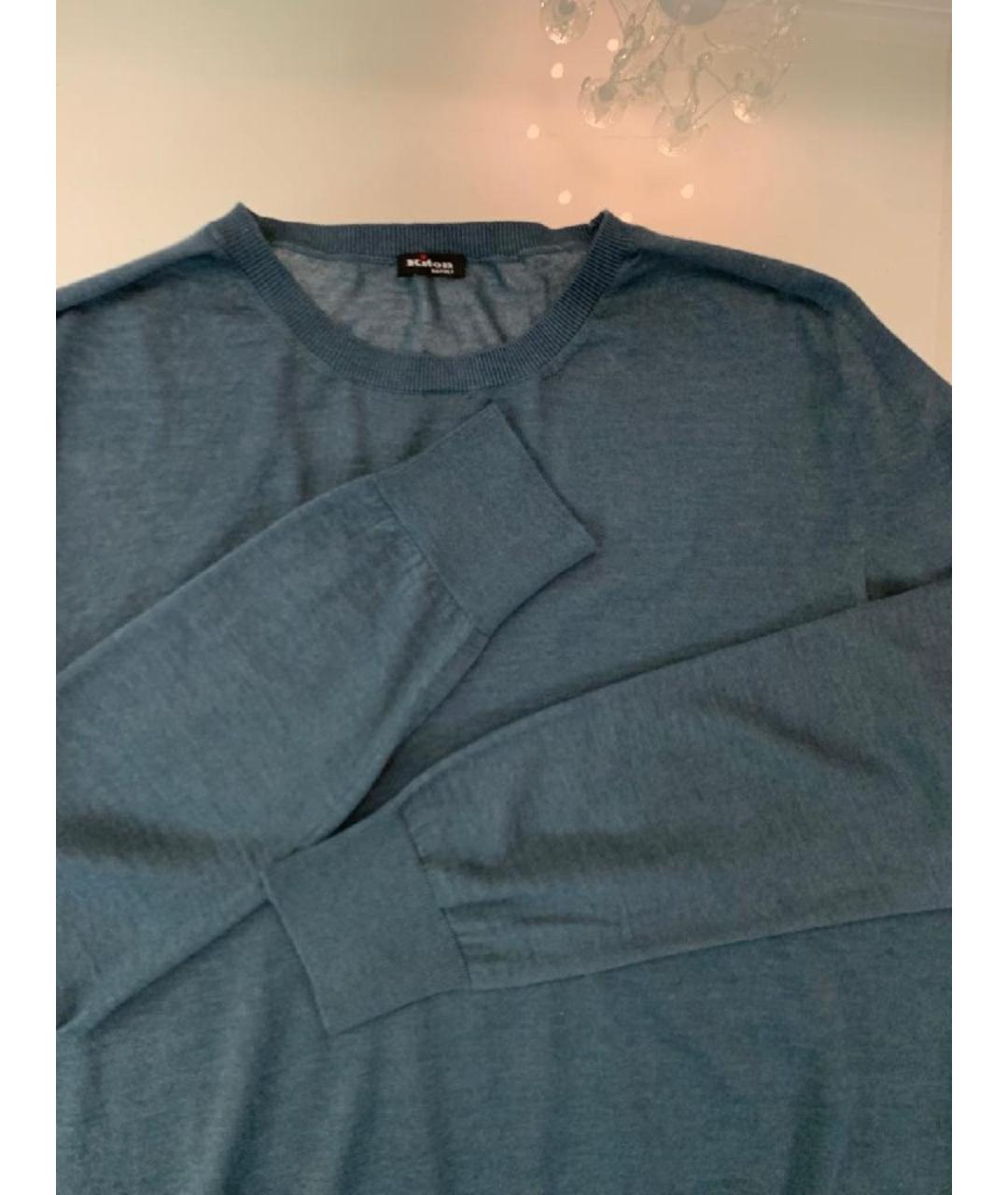KITON Бирюзовый шерстяной джемпер / свитер, фото 3