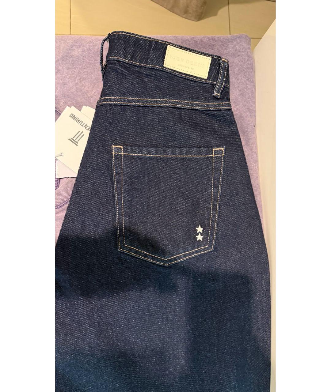 ICON DENIM Темно-синие хлопковые прямые джинсы, фото 3