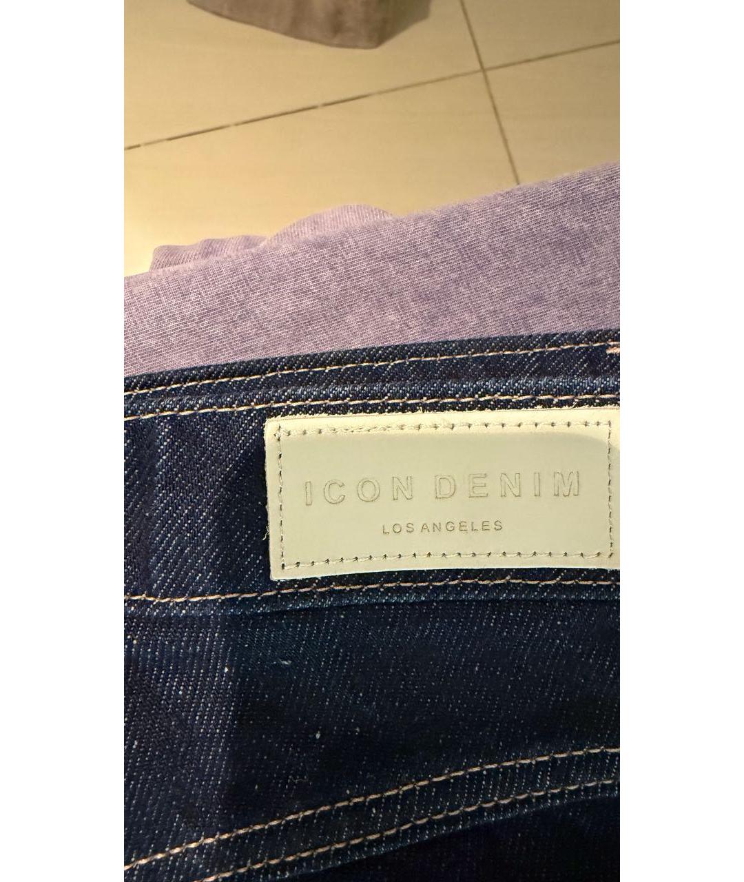 ICON DENIM Темно-синие хлопковые прямые джинсы, фото 4