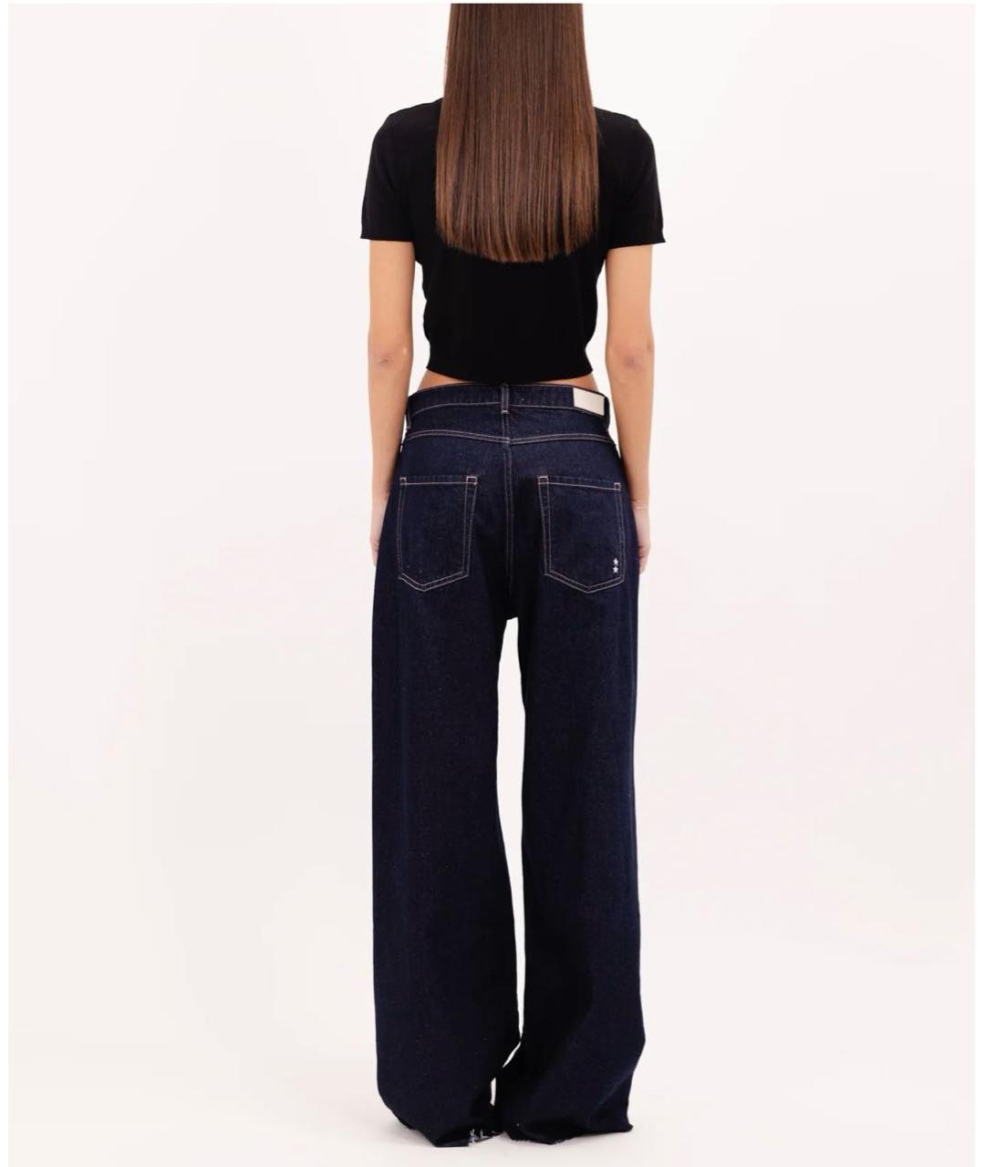 ICON DENIM Темно-синие хлопковые прямые джинсы, фото 2