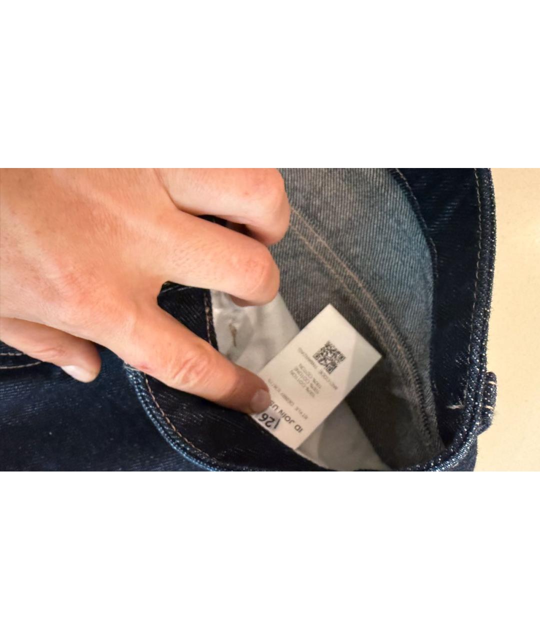 ICON DENIM Темно-синие хлопковые прямые джинсы, фото 7