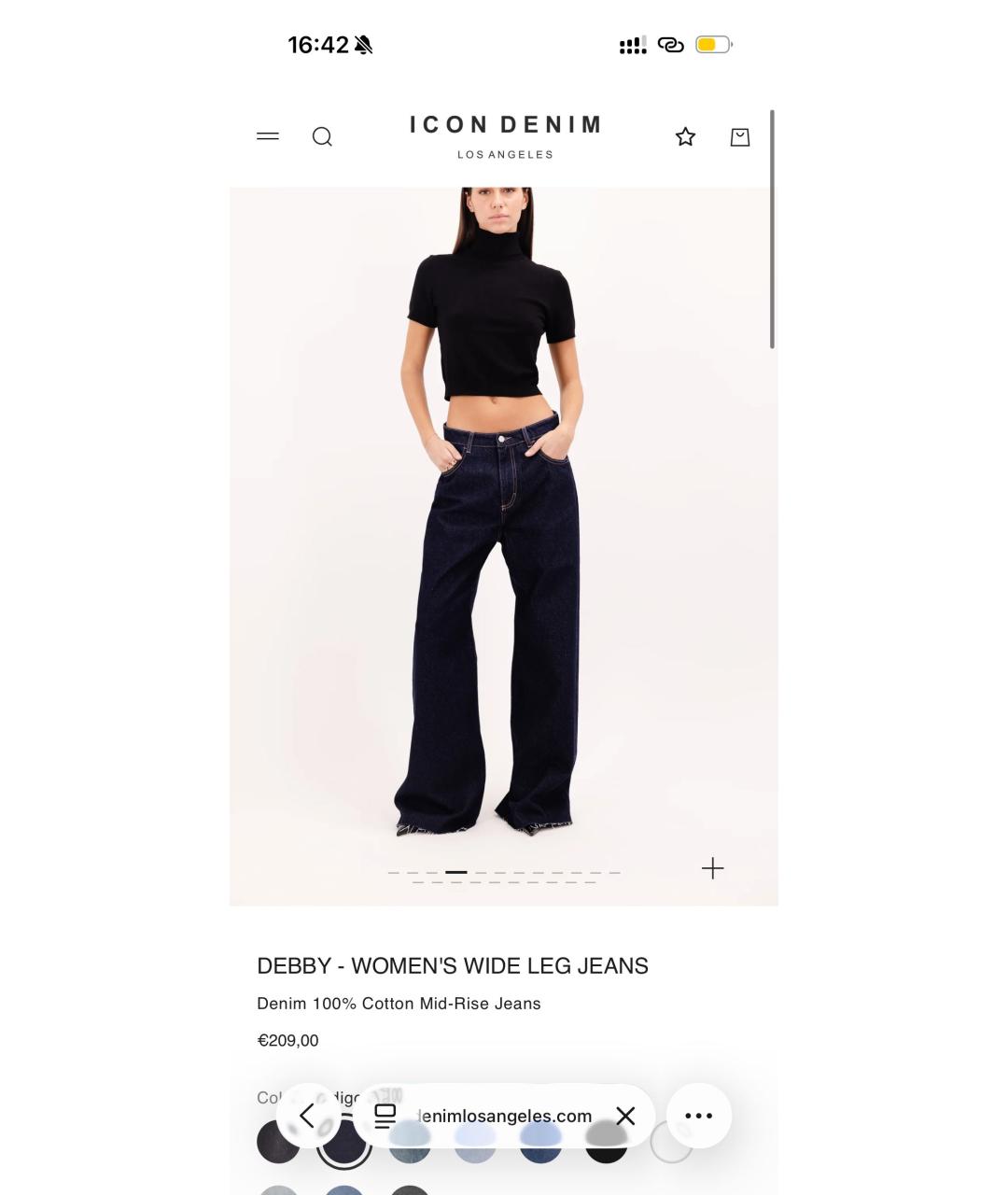 ICON DENIM Темно-синие хлопковые прямые джинсы, фото 6