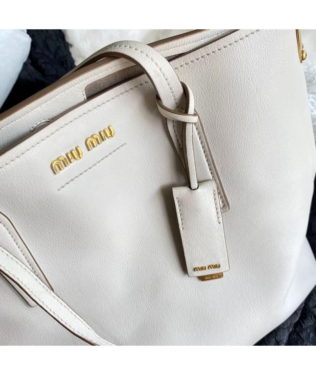 MIU MIU Белая кожаная сумка через плечо, фото 8