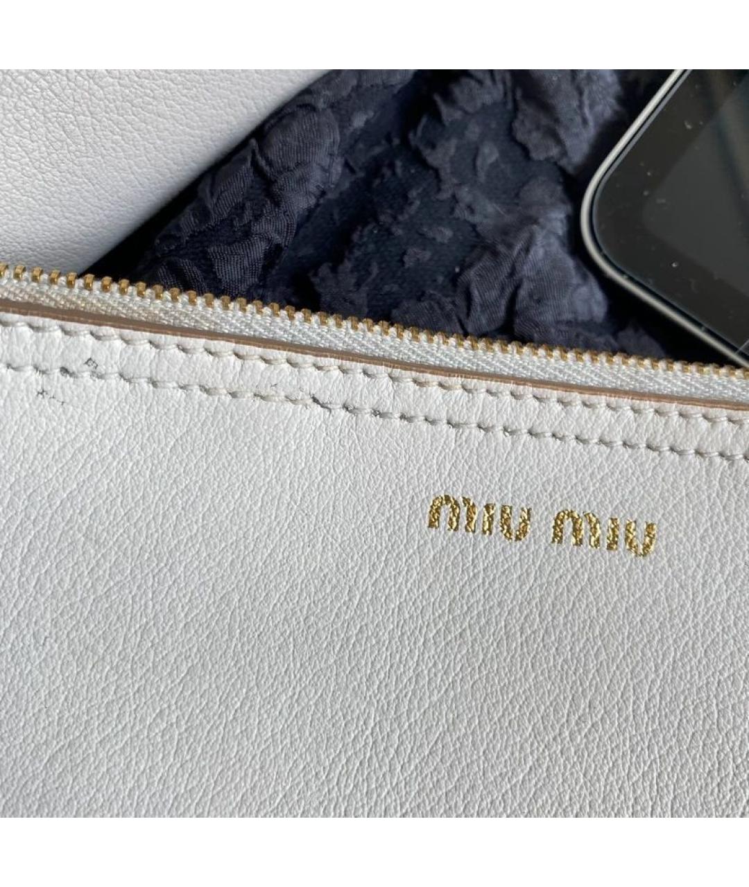MIU MIU Белая кожаная сумка через плечо, фото 6