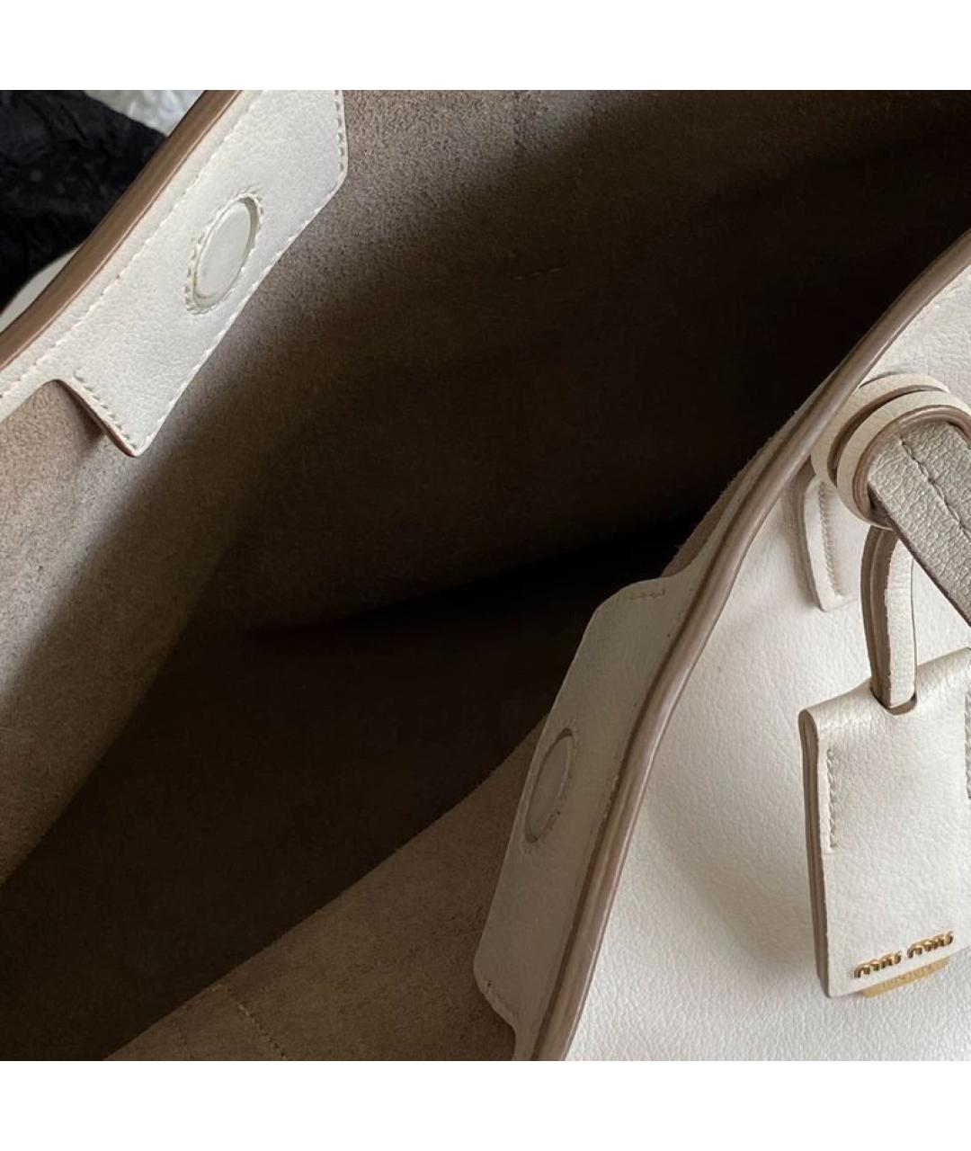 MIU MIU Белая кожаная сумка через плечо, фото 5