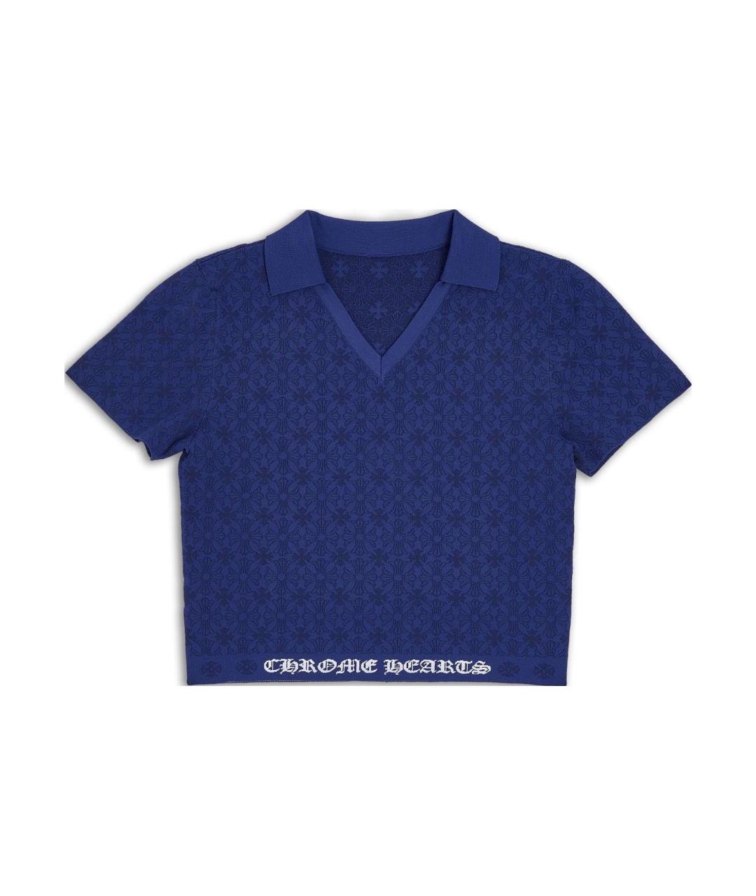 CHROME HEARTS Синяя хлопковая футболка, фото 1