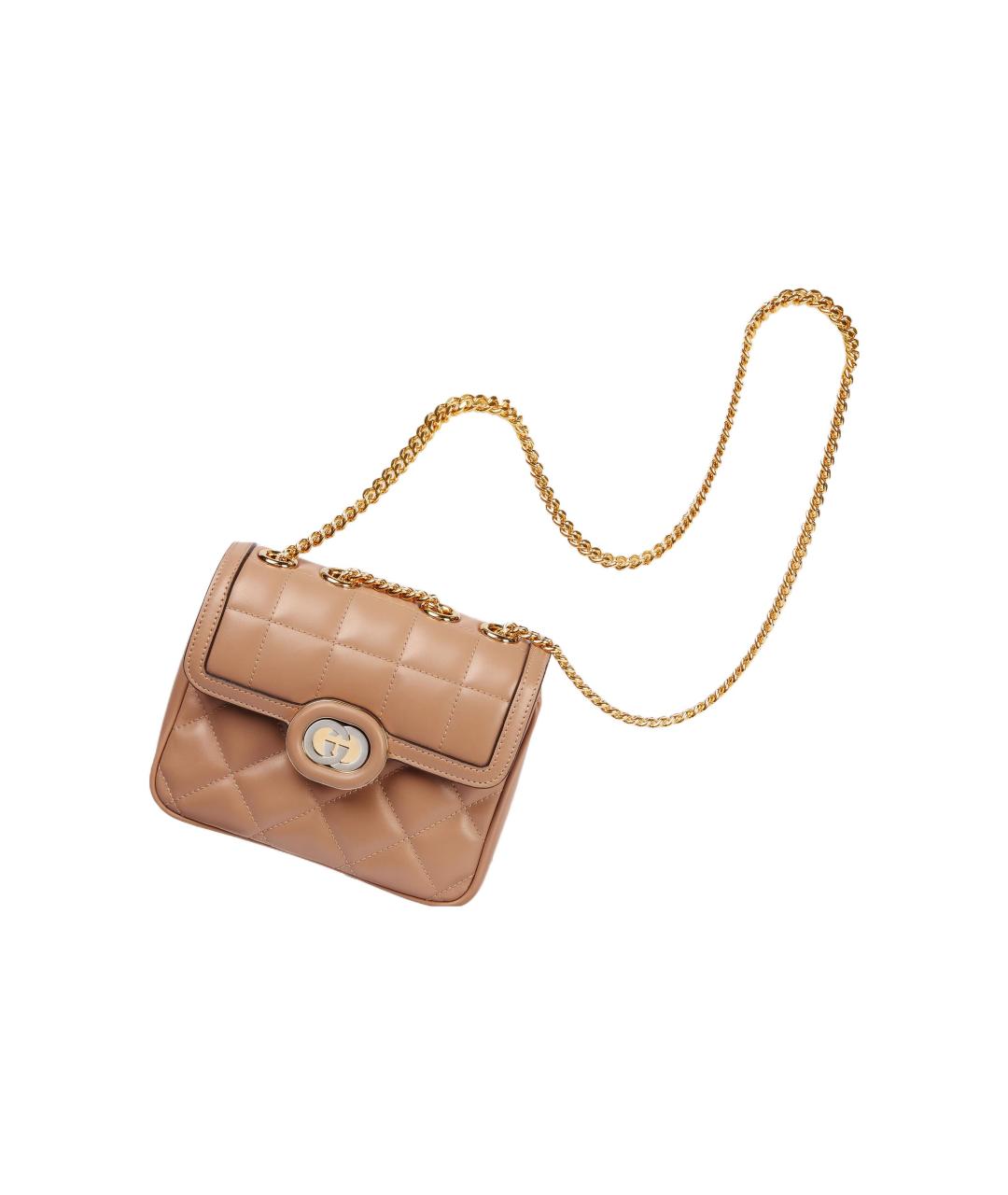 GUCCI Бежевая кожаная сумка через плечо, фото 3