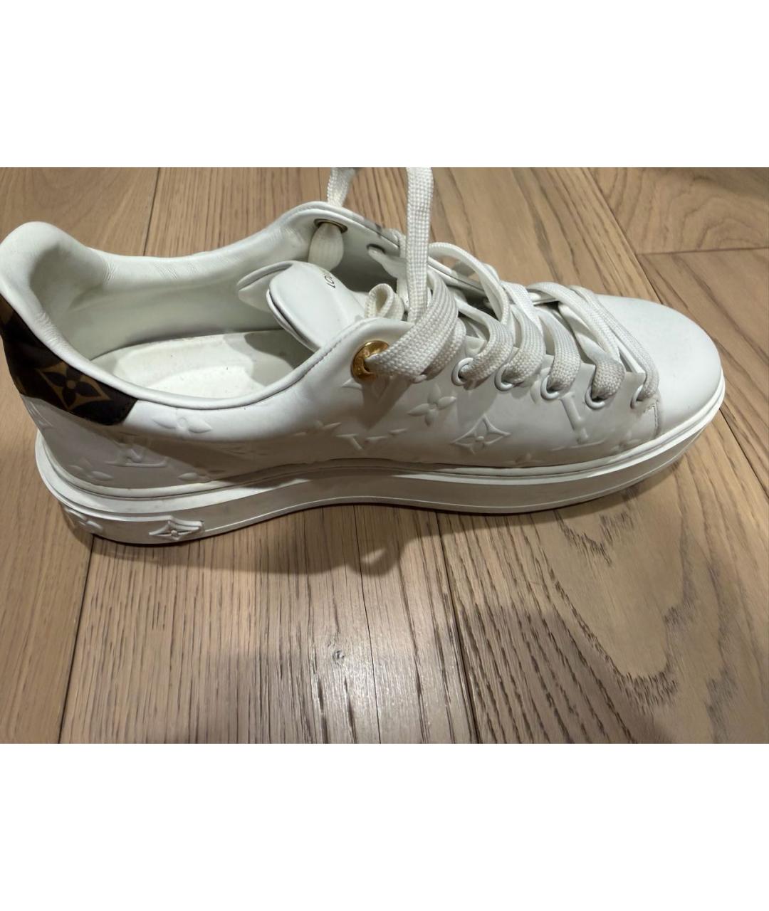 LOUIS VUITTON Белые кожаные кеды, фото 4