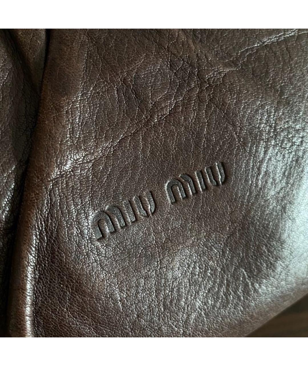 MIU MIU Коричневая кожаная сумка через плечо, фото 2