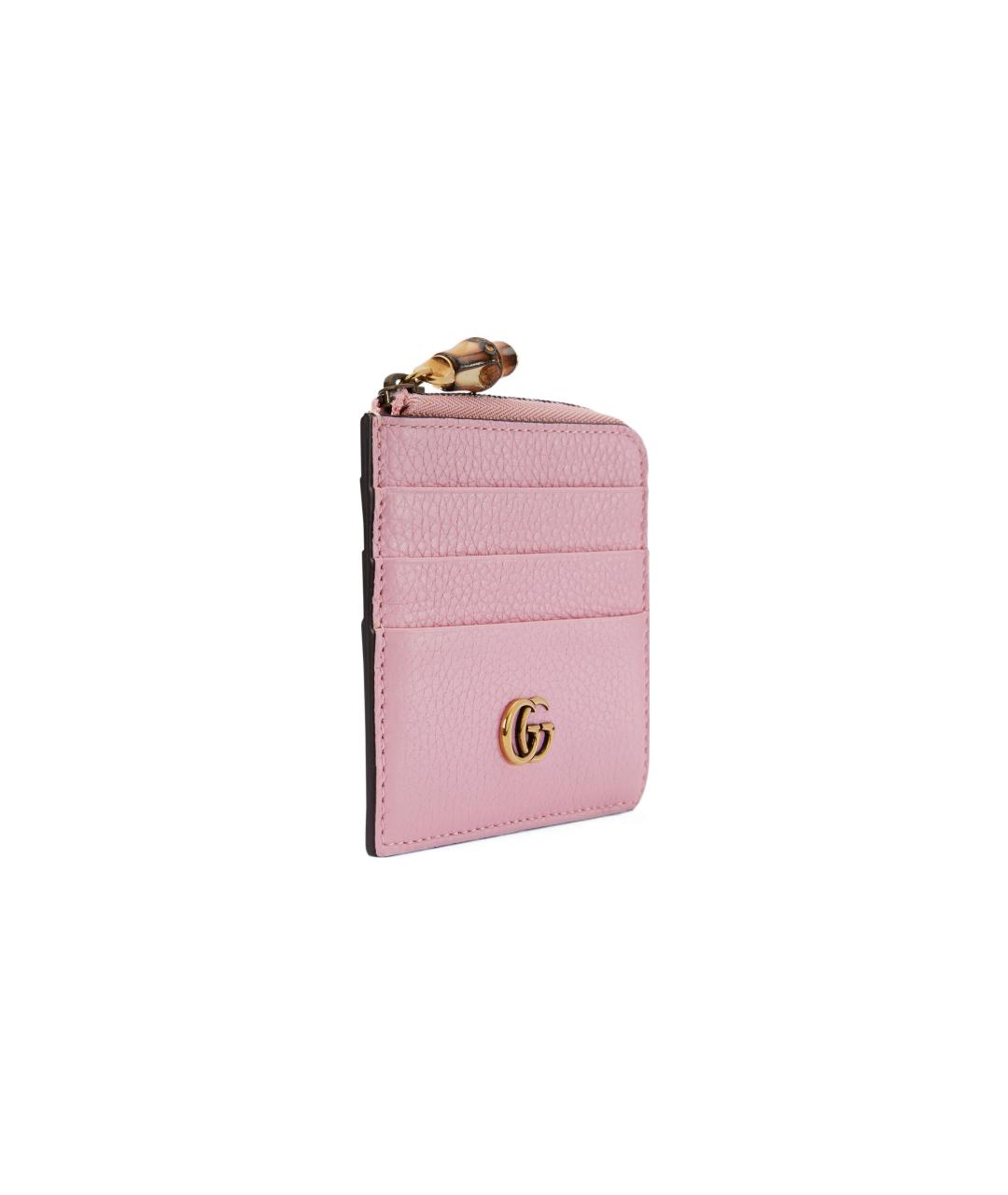 GUCCI Розовый кожаный кардхолдер, фото 2
