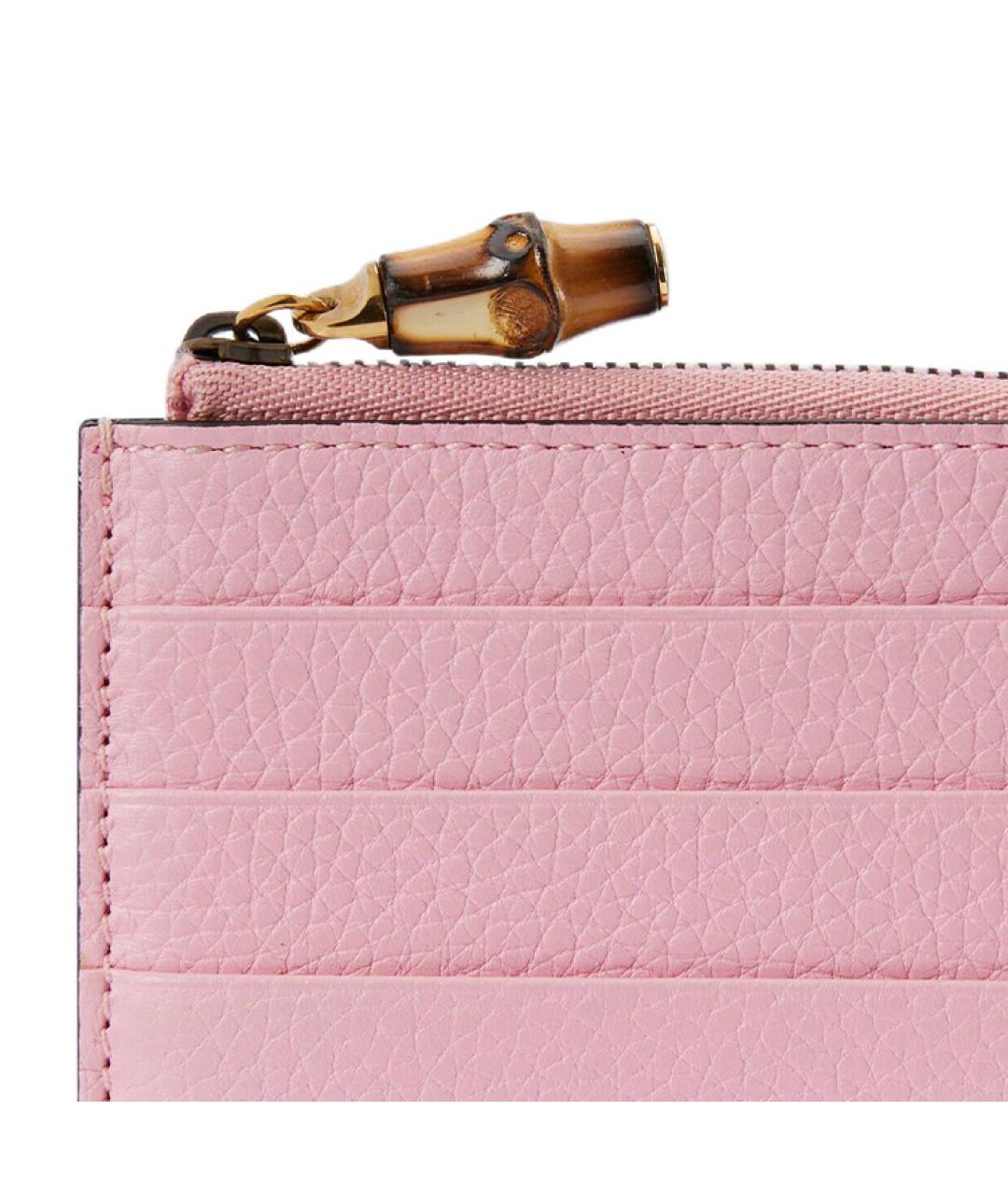 GUCCI Розовый кожаный кардхолдер, фото 4