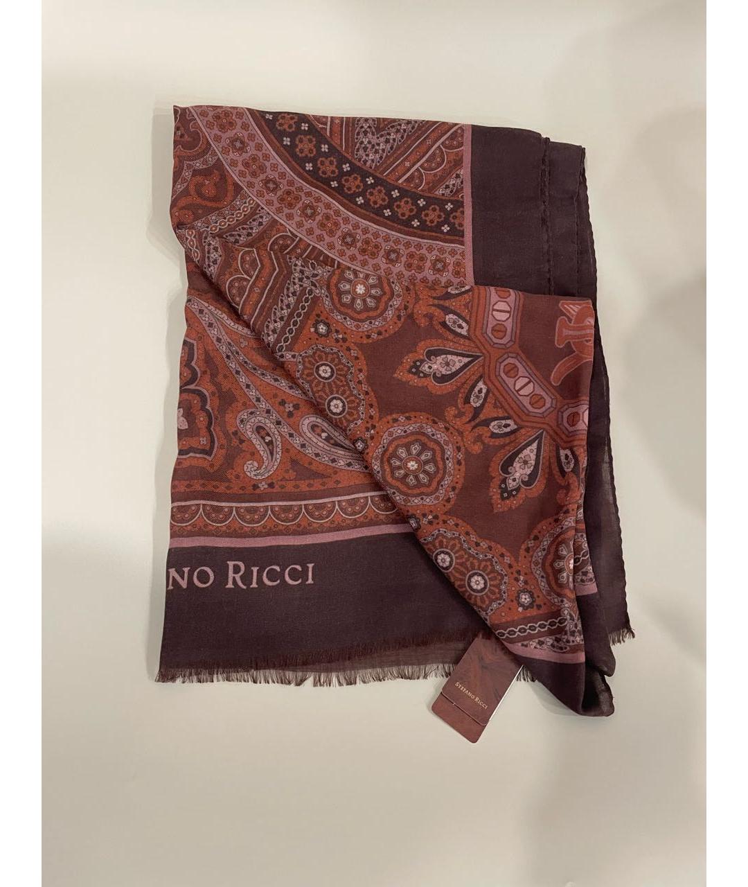 STEFANO RICCI Бордовый кашемировый шарф, фото 8