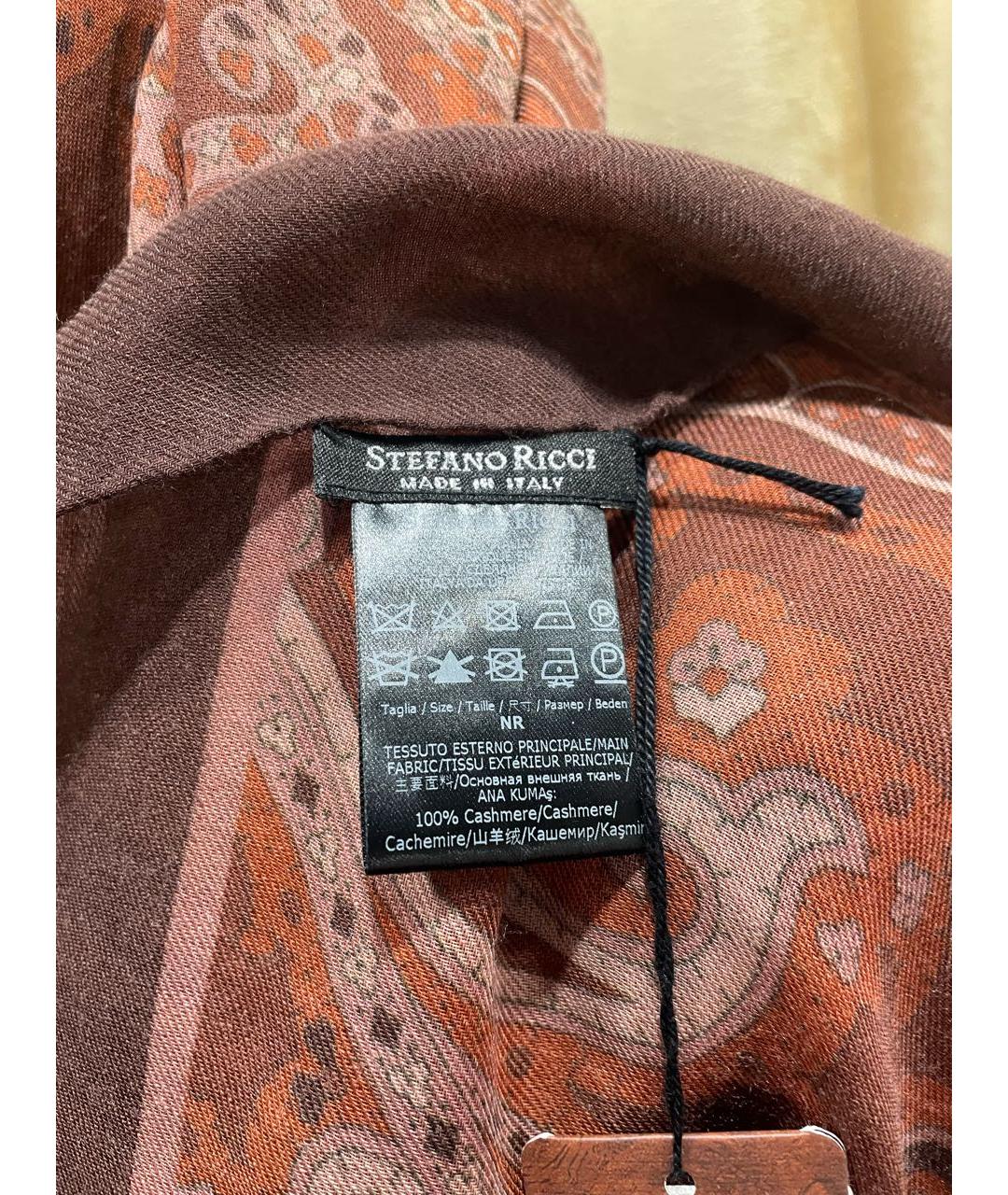 STEFANO RICCI Бордовый кашемировый шарф, фото 7