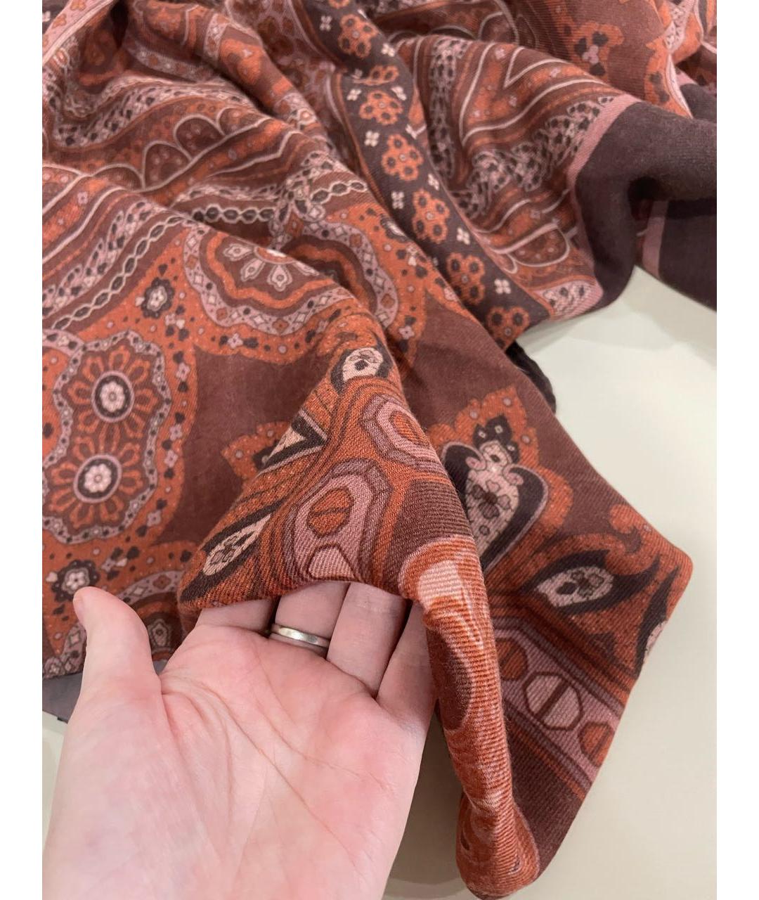 STEFANO RICCI Бордовый кашемировый шарф, фото 4