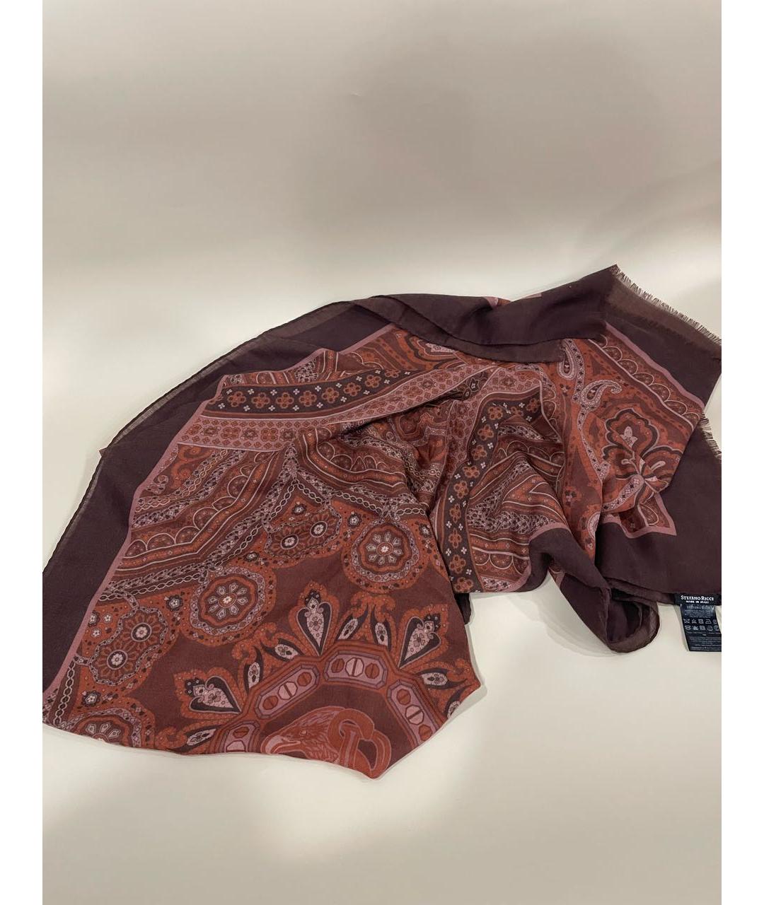 STEFANO RICCI Бордовый кашемировый шарф, фото 3