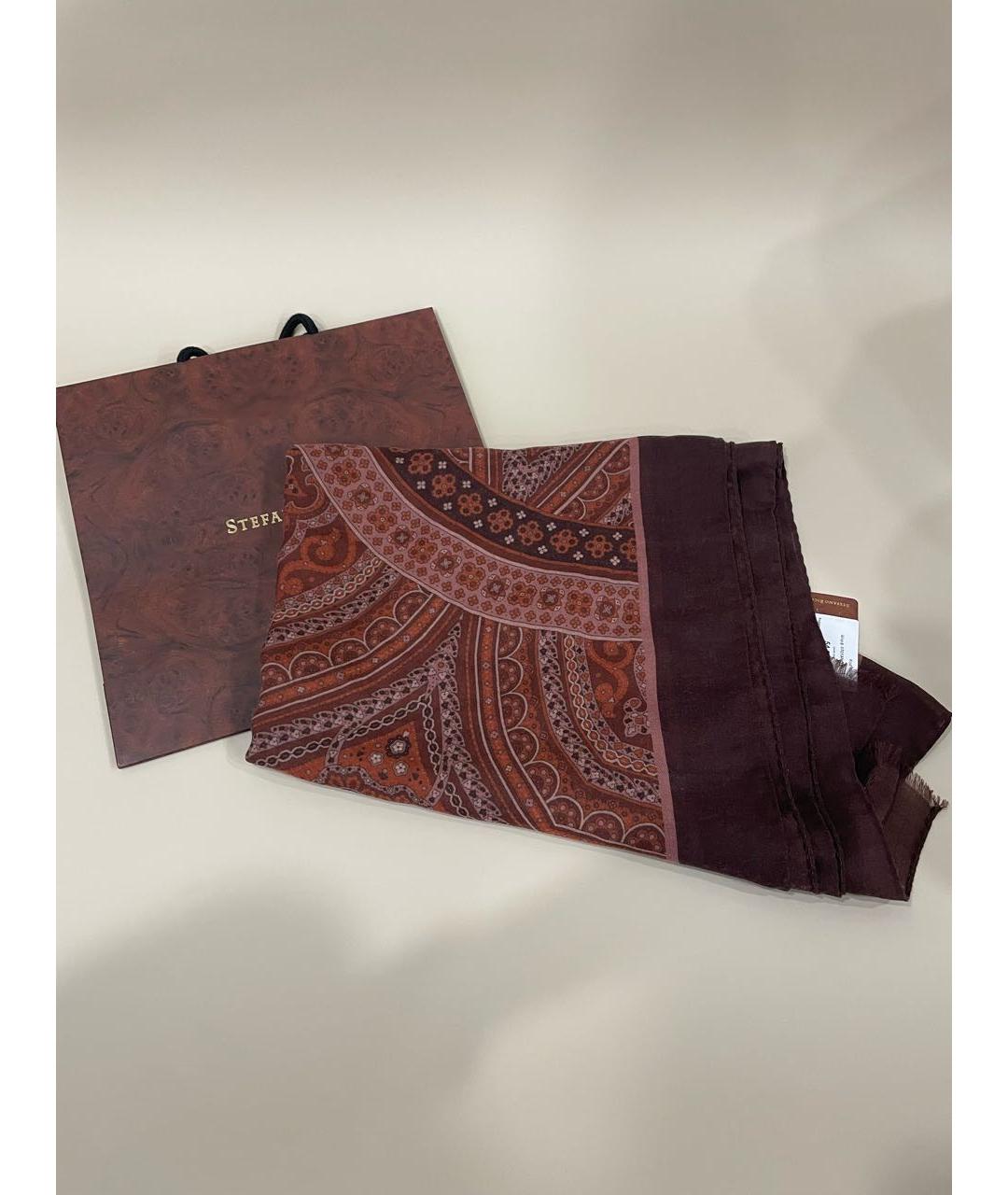 STEFANO RICCI Бордовый кашемировый шарф, фото 2