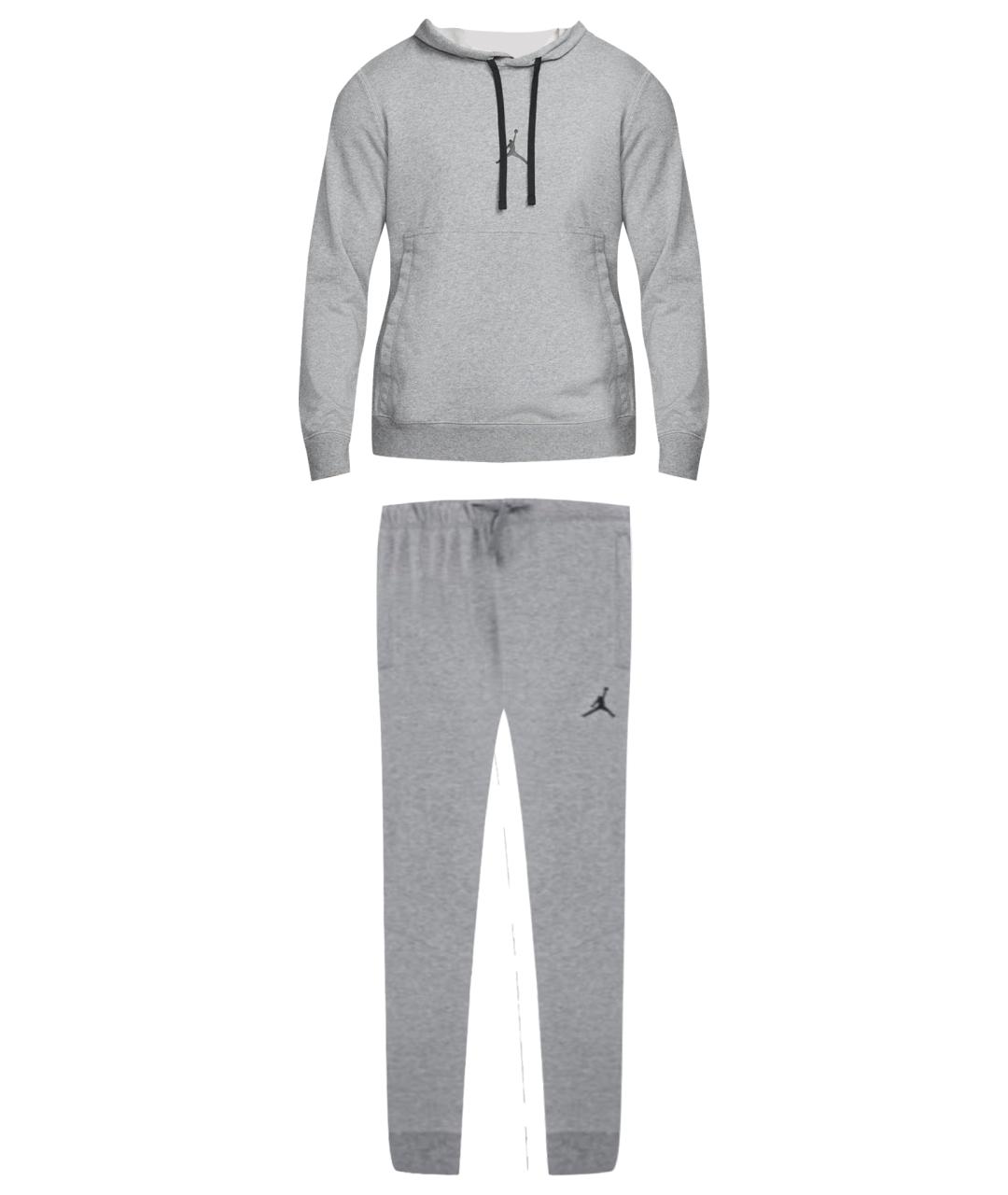 JORDAN Серый хлопковый спортивный костюм, фото 1