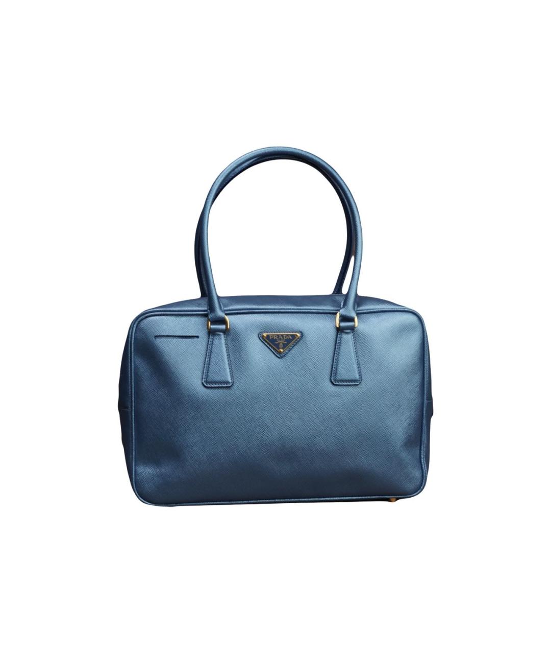 PRADA Голубая кожаная сумка через плечо, фото 9